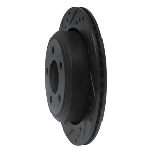 Ford Ranger Brake Rotor (1) - Rear Left - R1 Concepts - Drilled & Slotted - Black - `10-`11